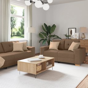 vidaXL Set de Canapea cu Perne Maro din Material Textil