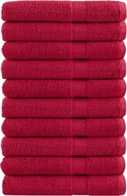 vidaXL Prosoape premium SOLUND 10 buc. roșu 100x200 cm 600 gsm