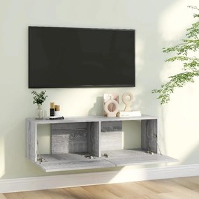 Comoda TV de perete, gri sonoma, 100x30x30 cm, lemn prelucrat 1, sonoma gri, 100 x 30 x 30 cm