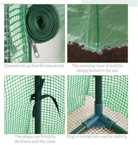 Sera Outsunny cu ușă, seră de iarnă din oțel, seră pentru balcon, grădină, seră de roșii 100x50x150cm, seră de roșii pentru roșii, legume, flori, plante, verde | Aosom Romania