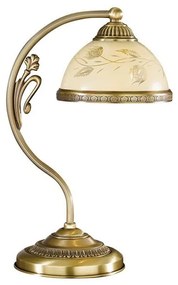 Veioza / Lampa de masa din alama cu sticla decorata design italian 6208