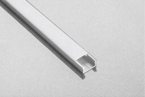 Set profil LED aplicat Glax Mini GTV, din aluminiu, argintiu, cu dispersor opac, 3 m Aluminiu, Glax Mini, 10 mm, L:3000 mm; l:14.2 mm; H:6.6 mm,