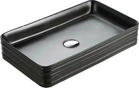 Lavoar pe blat Fluminia My Black Square negru mat 67,5 cm