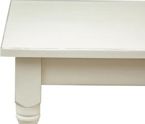 Masa fixa, L 70 70 H78 cm, culoare alb antic, Lemn Masiv