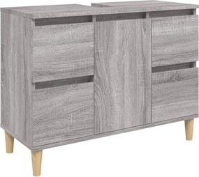 vidaXL Dulap de chiuvetă, gri sonoma, 80x33x60 cm, lemn prelucrat