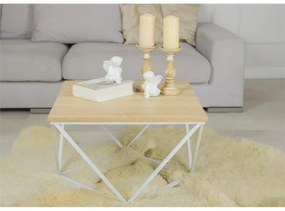 Măsuță de cafea CURVED 60x60 cm alb/bej