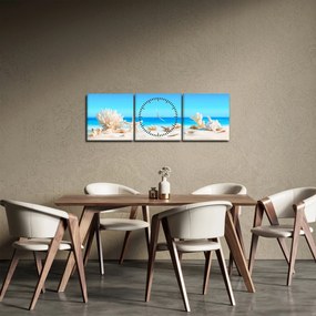 Tablou - Natura morta cu scoici (cu ceas) (90x30 cm)