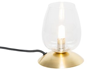 Lampa de masa clasica aurie cu sticla - Elien