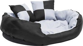 vidaXL Pernă reversibilă și lavabilă câini, gri și negru, 85x70x20 cm