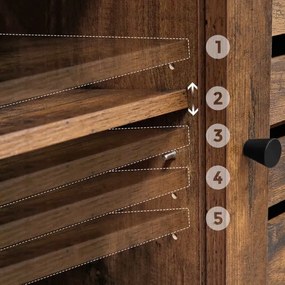 Dulapior Vintage Cu 2 Usi Si 1 Polita, Maro Rustic, 100 Cm