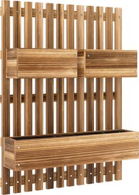 Outsunny Jardinieră Verticală cu 3 Vase Detașabile și Orificii de Drenaj, 60x16x80 cm, Maro | Aosom Romania