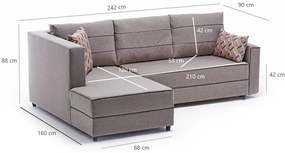 Canapea extensibilă Elnath (crem) (S). 1088024