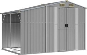 vidaXL Șopron de grădină, gri, 277x192,5x179 cm, oțel zincat