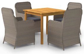 vidaXL Set mobilier de grădină, 5 piese, maro