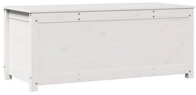 823540 vidaXL Cutie de depozitare, alb, 110x50x45,5 cm, lemn masiv de pin