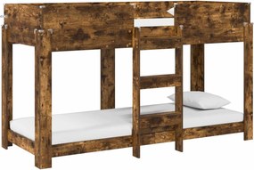 vidaXL Pat Etajat pentru Copii Stejar fumuriu 75 x 190 cm