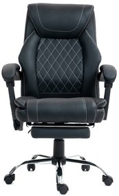 RESIGILAT- Scaun directorial cu Masaj si Incalzire, 8 puncte de masaj, Piele PU, Negru