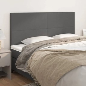 vidaXL Tăblii de pat, 4 buc, gri, 80x5x78/88 cm, piele ecologică