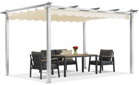 Barbados pergolă terasă 3x4 m Garden Point alb și bej