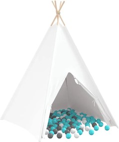 vidaXL Cort Teepee Alb 120 x 120 x 150 cm Țesătură și Plastic