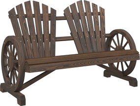 vidaXL Scaun Adirondack de grădină, 2 locuri, lemn masiv de brad