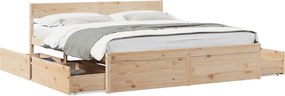 vidaXL Cadru de pat fără saltea, 200x200 cm, lemn masiv pin
