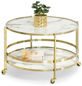 Măsuță de cafea Chici (marmură albă + auriu). 1111581