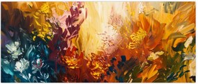 Tablou - pictură abstractă de flori (120x50 cm)