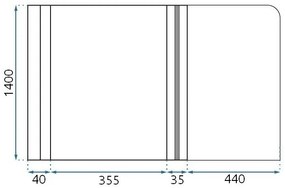 Paravan de cada Agat sticla securizata - 100x140 cm BF25