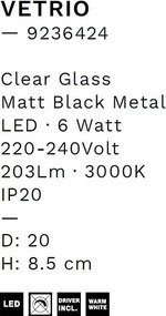 Aplica de perete LED decorativa VETRIO