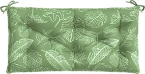vidaXL Pernă pentru bancă grădină, model frunze, 110x50x7 cm, textil