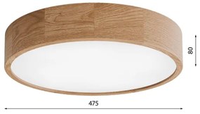 Plafonieră pentru baie CLEO 4xE27/24W/230V IP54 d. 47,5 cm stejar