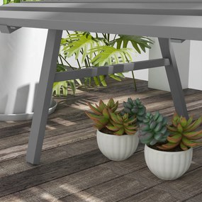 Outsunny Bancă pentru Grădină, Banca de Exterior pentru Terasă cu Șezut și Spătar cu Lamele, 123x67x79 cm, Verde | Aosom Romania