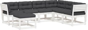 vidaXL Set mobilier de grădină cu perne, 7 piese, lemn masiv de pin
