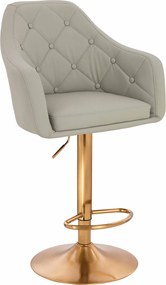 HR831W Scaun Culoare in Piele Ecologica Premium Soft cu Bază Aurie