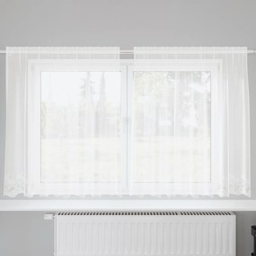 vidaXL Cortină din Dantelă cu perdele Floral Alb 200 x 180 cm Poliester