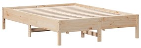 842714 vidaXL Cadru de pat, 140x190 cm, lemn masiv de pin