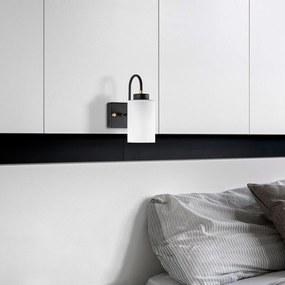 Aplică de perete neagră-albă ø 10 cm Duzsuz – Opviq lights