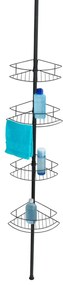 Raft telescopic de dus DOLCEDO, 4 niveluri, metal, negru, WENKO