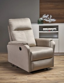 Fotoliu recliner Crocus velvet bej H102 cm
