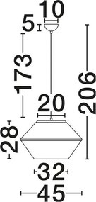 Lustra cu abajur stratifiat catifea Teal cu hartie naturala VELISS