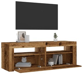 vidaXL Noptiere cu LED-uri, 2 buc., Lemn vechi, 60x35x40 cm