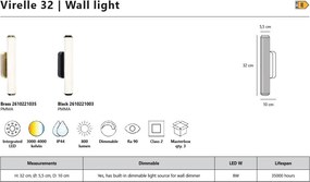 Aplica de perete LED baie IP44 Virelle negru