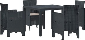 vidaXL Set de masă pentru grădină 5 pcs Antracit Polipropilenă