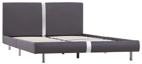 280837 vidaXL Cadru de pat, gri, 120 x 200 cm, piele ecologică