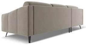 Colțar bej cu tapițerie din catifea (cu colț pe partea stângă) Nalu – Makamii