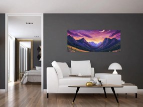 Tablou - Peisaj violet (120x50 cm)