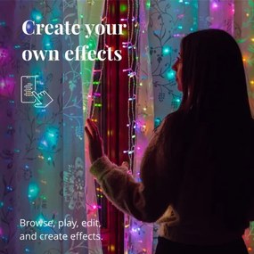 Twinkly TWW210SPP-TEU - LED RGB perdea de Crăciun exterior 210 LED, 6,1m, IP44,