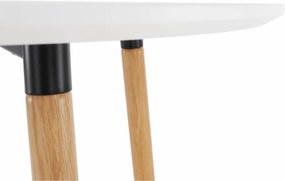Masă de bar, alb/stejar, diametru 60 cm, IMAM