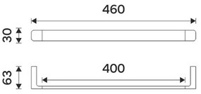 Suport de perete pentru prosoape NIMCO MA 29046-26 MAYA 46 cm crom lucios